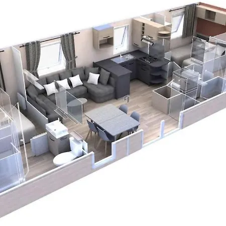 营地 Mobile 3 2 Salles De Bains Dans 4 Etoiles Aux Charmettes Mh K168 莱马特